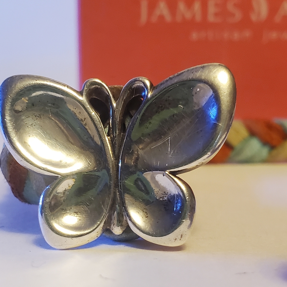 James Avery Retired Butterfly Woven Leather Bracelet - Picture 2 of 16